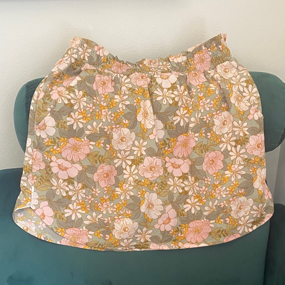 Floral Pink and Yellow Women's Skirt